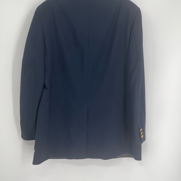 Brooks Brothers 346 Blazer Men Size 43L Navy Blue Worsted Wool Gold Buttons - Picture 9 of 11
